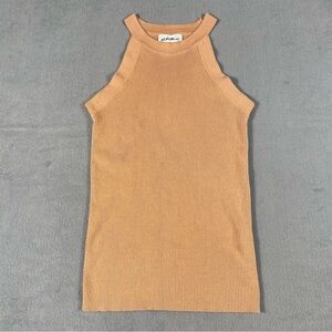 For The Republic Women’s Light Brown Ribbed Knit Halter Top, size XS